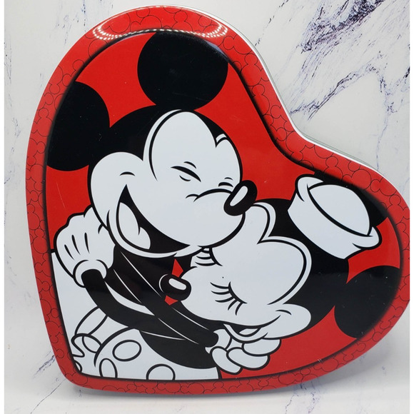 Disney Other - Disney Mickey & Minnie Mouse Valentine's Heart Shaped Collectible Tin Container